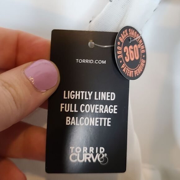 42F Torrid White Balconette Bra Full Coverage Back Smoothing Underwire Lingerie. - Picture 3 of 8